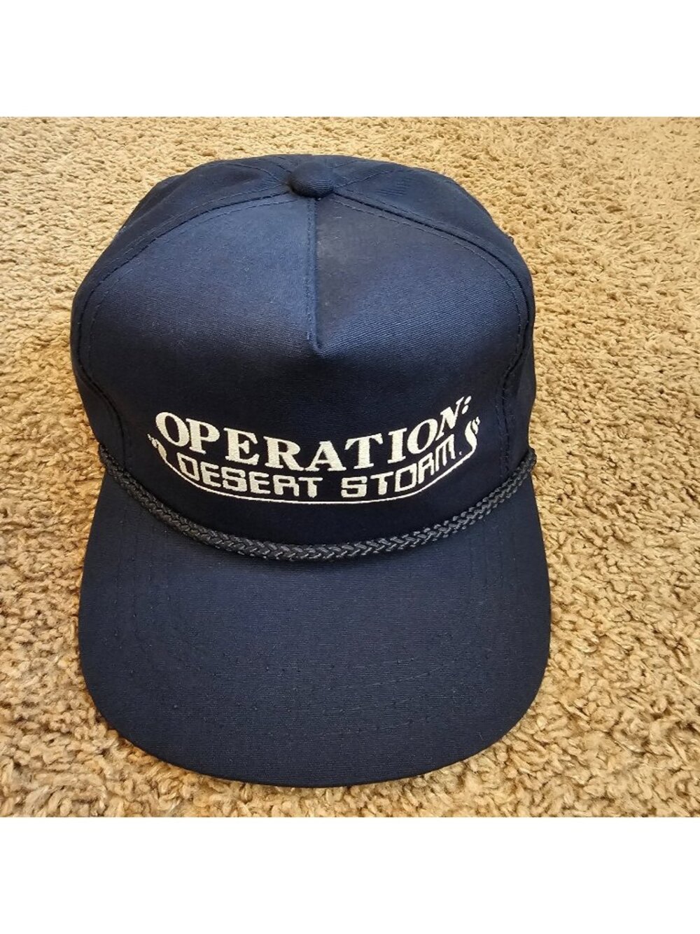 Vtg Operation Desert Storm Hat Blue Rope Snapback Cap Iraq Trucker 90s Military